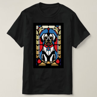 T-shirt chien de chiot en vitrail