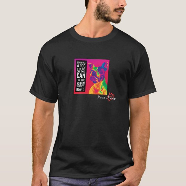 T-shirt Chien de coeur vide pour Chemise noire (Devant)