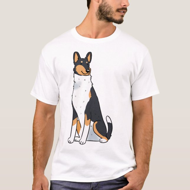 T-shirt Chien de Collie lisse (Devant)