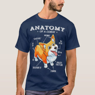 T-shirt Chien de Corgi anatomie