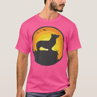 T-shirt Chien de Corgi gallois Retro1587