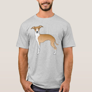 T-shirt Chien de dessin animé italien gris et fauve