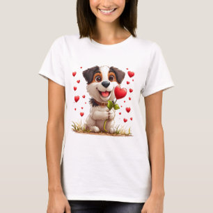 T-shirt Chien de dessin animé mignon