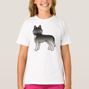 T-Shirt Chien de Dessin Animé Mignon Husky Sibérie