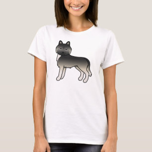T-Shirt Chien de Dessin Animé Mignon Husky Sibérie