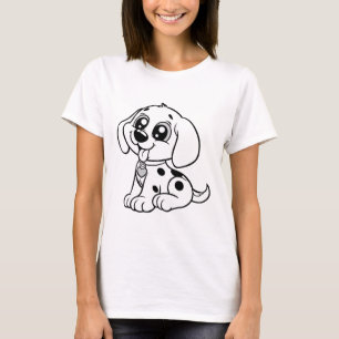 T-shirt Chien de dessin animé mignon pour femmes