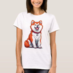 T-shirt Chien de dessin animé mignon Shiba Inu