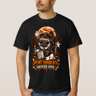 T-shirt Chien de Garde Effrayant Certifié Pug Mignon Hallo