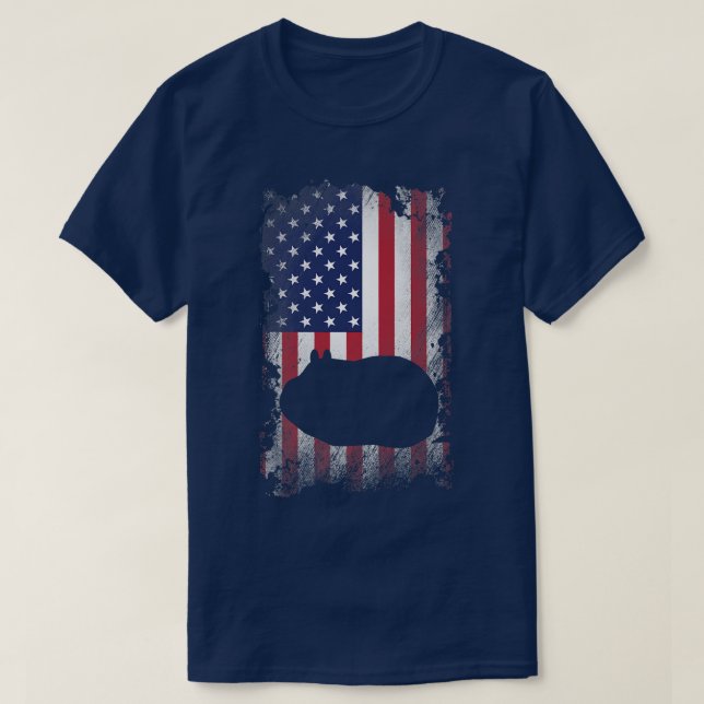 T-shirt Chien de Guinée patriotique Drapeau américain Cool (Design devant)