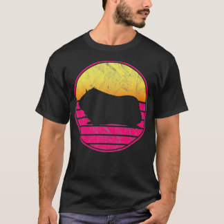 T-shirt Chien de Guinée Vintage coucher de soleil Retro St