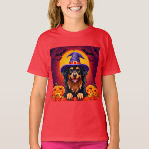 T-shirt Chien de Halloween mignon Style de fête de citroui