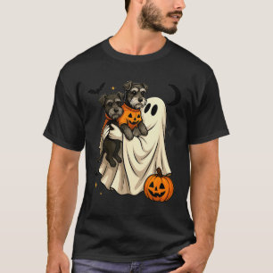T-shirt Chien de Halloween Schnauzer Miniature Fantôme