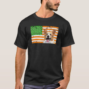 T-shirt Chien de jour de la Saint-Patrick drapeau américai