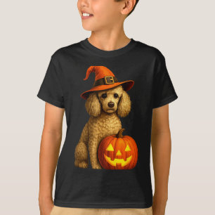 T-shirt Chien de la famille d'art de caniche d'Halloween c
