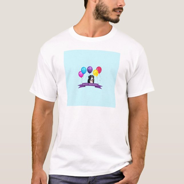 T-shirt Chien de Montagne bernois Joyeux anniversaire (Devant)