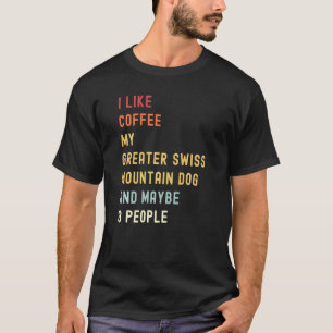 T-shirt Chien De Montagne Suisse Retro Chien Et Café
