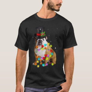 T-shirt Chien de Noël Anglais Père Noël Illuminations Noël