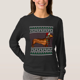 T-shirt Chien de Noël Brown Dachshund