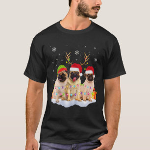 T-shirt Chien de Noël, Carlin de Noël Pyjama Hommes Femmes