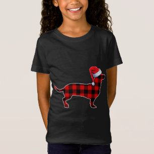 T-Shirt Chien de Noël Dachshund de Buffalo Plaid