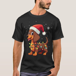 T-shirt Chien de Noël Dachshund Père Noël Xmas Wiener 3