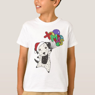 T-shirt Chien de Noël Dalmatien Animaux d'hiver Chiens