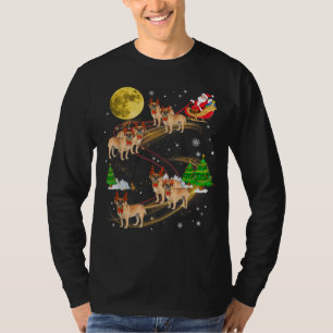 T-shirt Chien de Noël de Reindeer à cheval Père Noël Noël