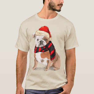 T-shirt Chien de Noël drôle de Bulldog anglais