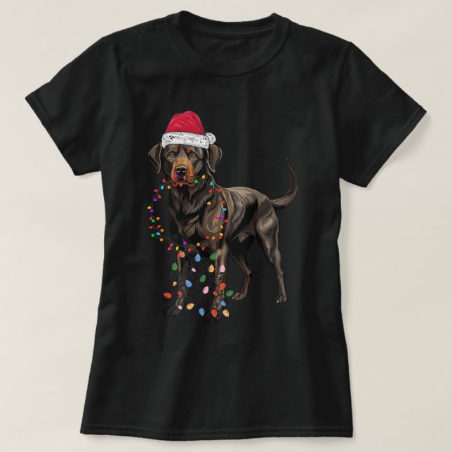 T-shirt chien de noël labrador énorme (Design devant)