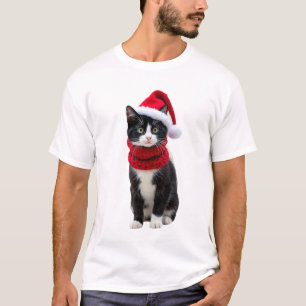 T-shirt Chien de Noël laid Chapeau et écharpe de Père Noël