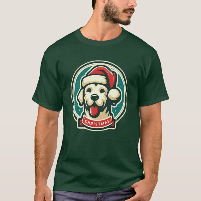 T-shirt chien de Noël mignon (Devant)