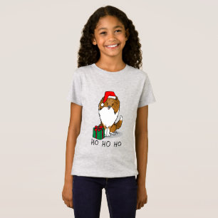 T-Shirt Chien de Noël Santa Hat Shetland Sheepdog (sable) 