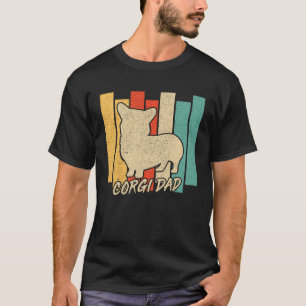 T-shirt Chien de papa Corgi tricolore vintage Fête des pèr