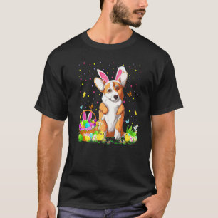 T-shirt Chien de Pâques Corgi Lapin Chasse aux œufs de Pâq