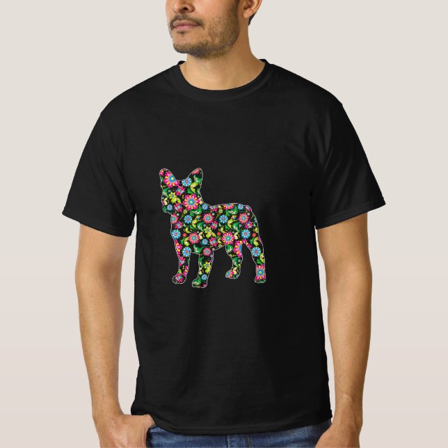 T-shirt Chien de Pâques de Boston Terrier Fleurs de Pâques (Devant)