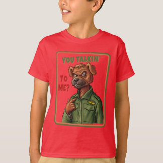 T-shirt Chien de parodie rétro – Tu me parles ?