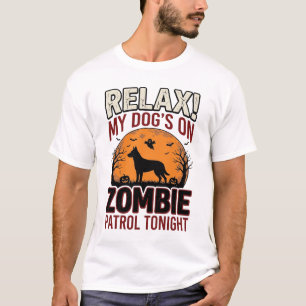 T-shirt Chien de patrouille zombie Halloween Gravure vinta