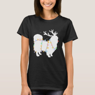 T-shirt Chien de Pékin drôle arbre lumières de Noël Xmas P