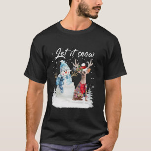 T-shirt Chien de Père Noël arrêté chinois Noël Snowman Noë