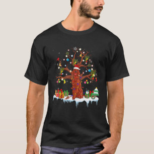 T-shirt Chien de père Noël Irish Setter portant un arbre