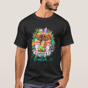 T-shirt Chien De Poiche Dans Oeufs De Pâques Panier Bunnie