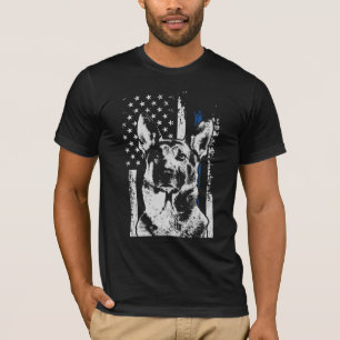 T-shirt Chien de police belge de la Ligne Bleue Mince