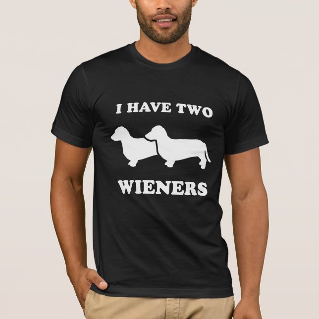 T-SHIRT CHIEN DE SAUCISSE : JE PRENDS DEUX SAUCISSES (Devant)