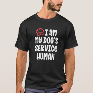 T-shirt Chien de service drôle pour femmes-Je suis l'humai