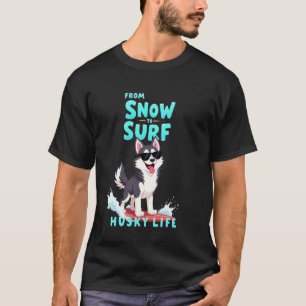 T-shirt Chien de surf cool Husky sibérien