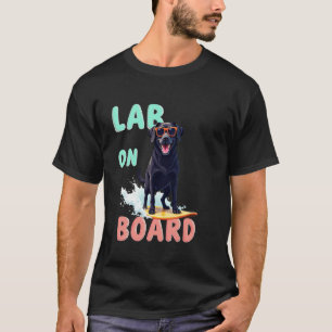 T-shirt Chien de surf Labrador noir cool