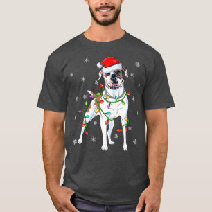 T-shirt Chien de taule américain de Noël avec allumage