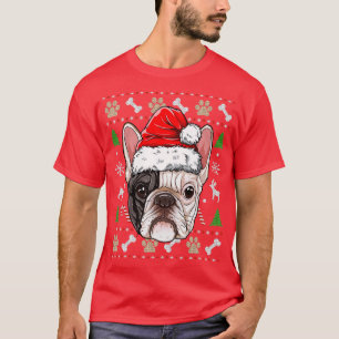 T-shirt Chien de taule français laid Noël Noël Chapeau Noë