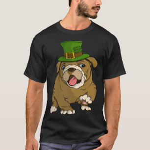 T-shirt Chien de taureau anglais avec Casquette vert St Pa
