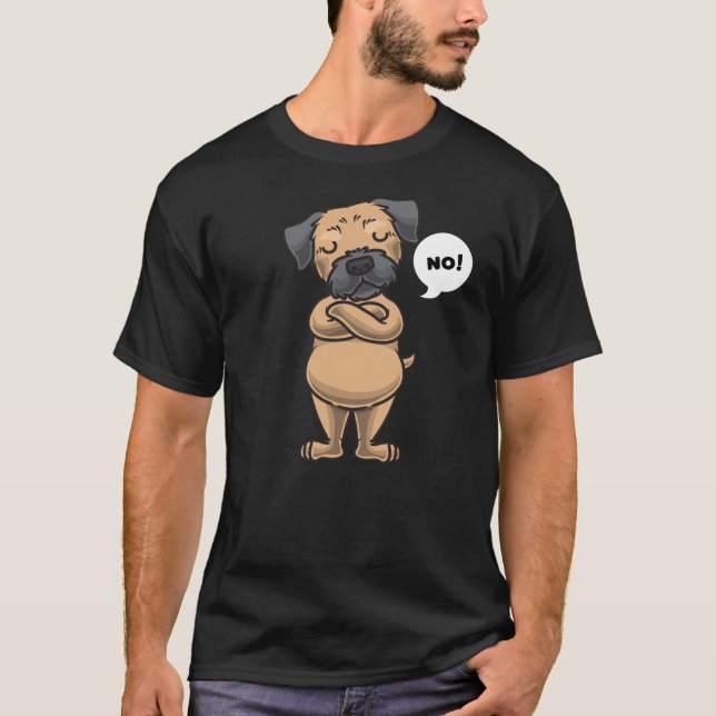 T-shirt Chien de terrier frontalier têtu drôle (Devant)